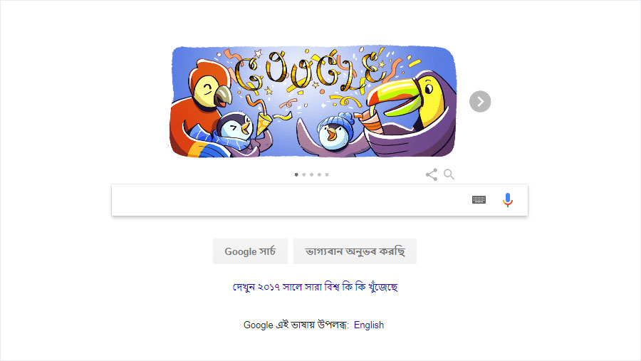 Google Doodle celebrates New Year's Eve