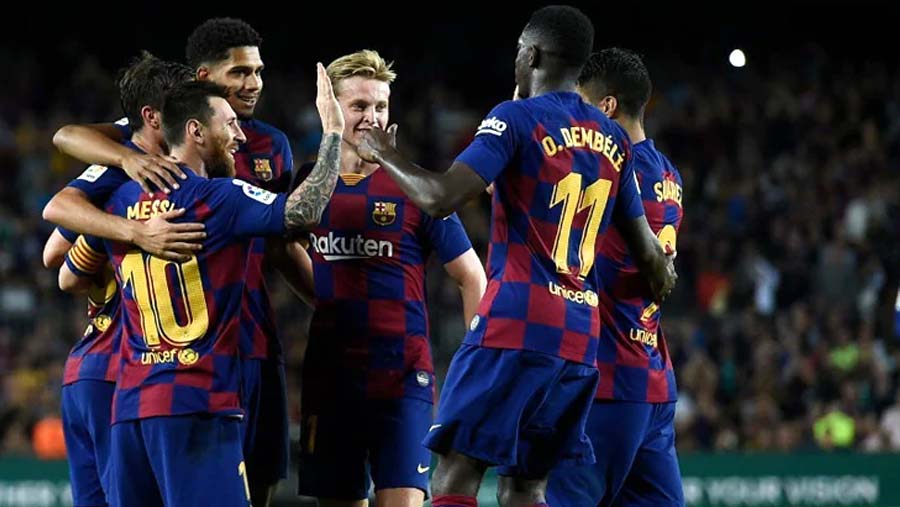 Messi nets first goal of season in Barca win