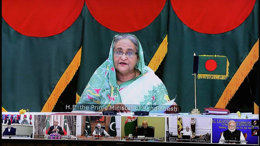 Sheikh Hasina calls for amassing SAARC resources against Corona