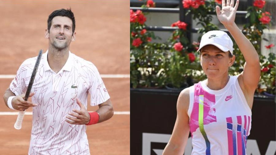 Djokovic, Halep into Italian Open finals