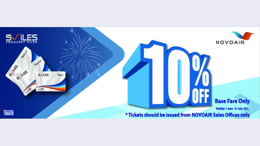 NOVOAIR announces 10% discount for SMILES member