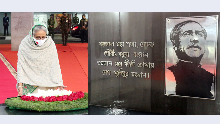 PM pays homage to Bangabandhu over Homecoming Day