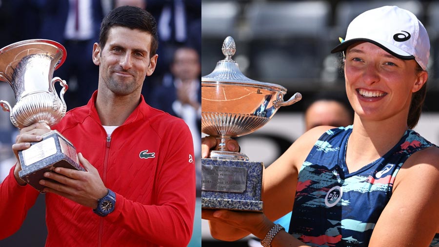 Djokovic claims 6th Italian Open title, Swiatek makes it five in a row