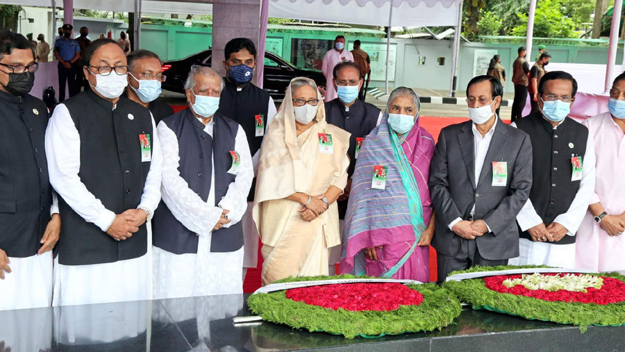 Sheikh Hasina pays homage to Bangabandhu on party's founding anniversary