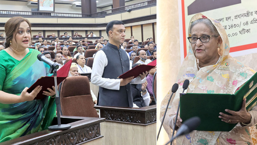 Newly elected Cumilla, Mymensingh city mayors take oath